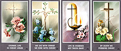 Cross and flower   4-card Set memorial Print-image