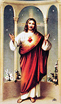 Sacred Heart of Jesus 4 Memorial Card, imported from Italy